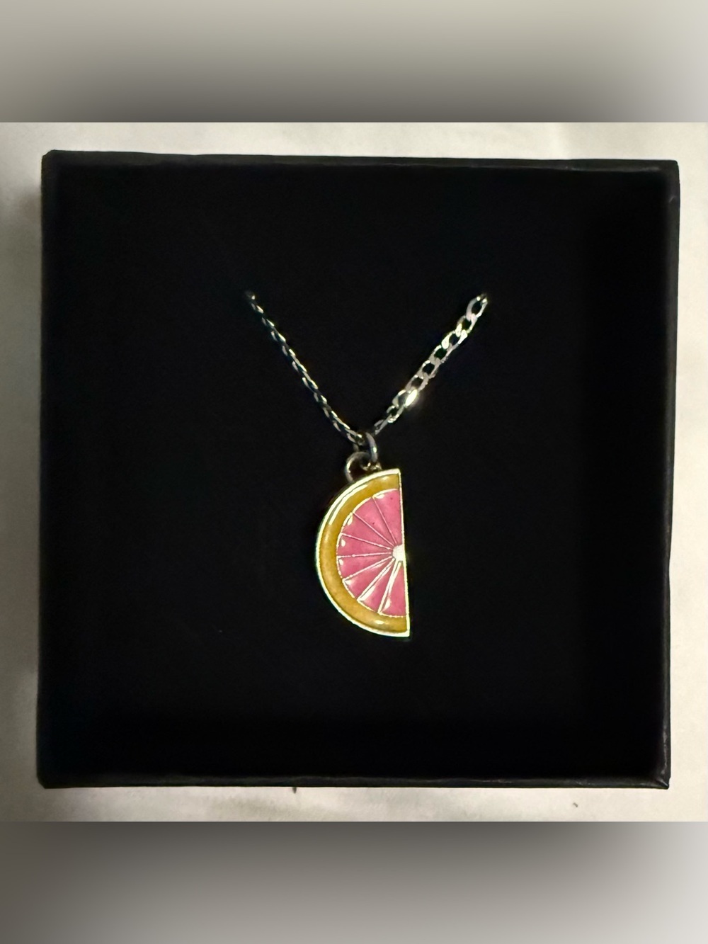Coach Pink Citrus Slice Pendant on a .925 Sterling Silver Chain! 🥰